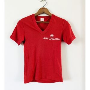 Vintage Air Canada V-neckline Tee Shirt -  Size S